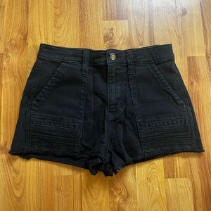 Hollister Black Shorts High-Waisted Cut-Off